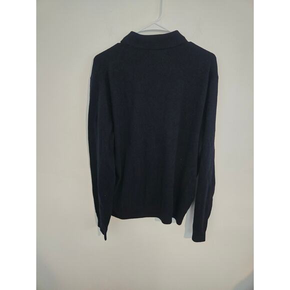 NWT Madewell Half Milano Stitch Collared Cardigan mens navy size M - Picture 2 of 4